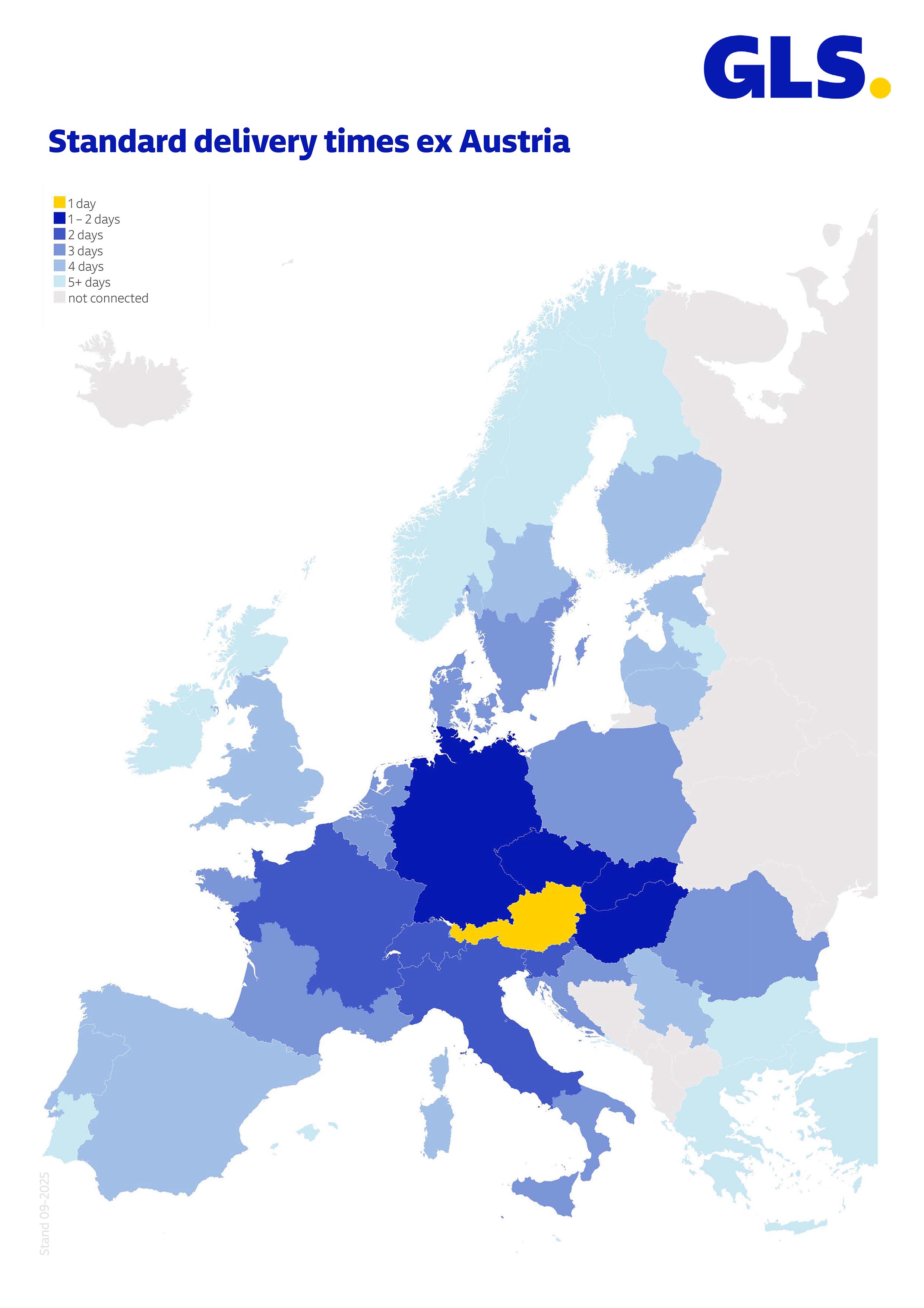 Regular delivery times map