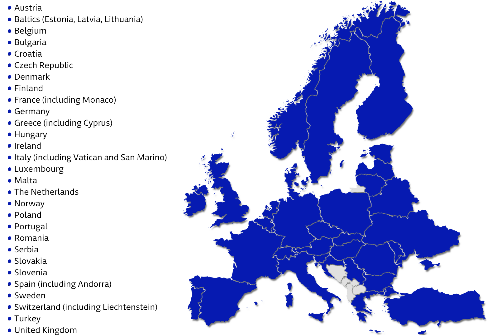 Map of GLS countries