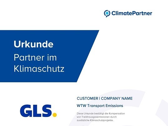 GLS Germany Klima Protect certificate