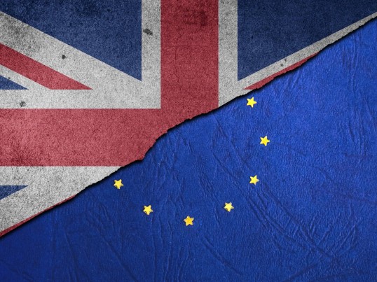 British and european union flag brexit 