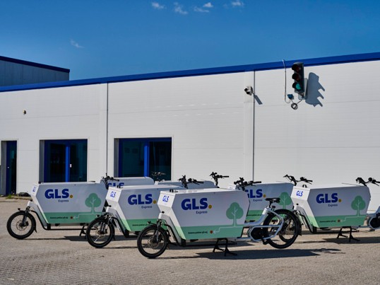 electric bikes parked at GLS depot