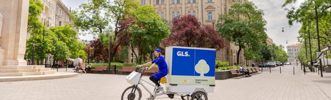 GLS electric delivery van charges at a depot