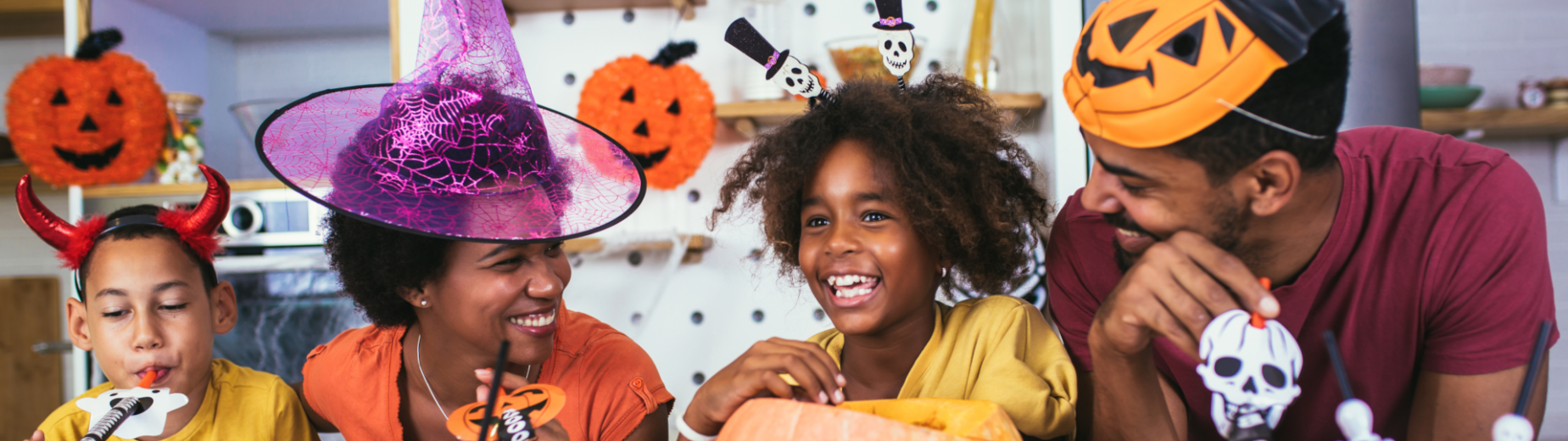 The family is preparing for Halloween