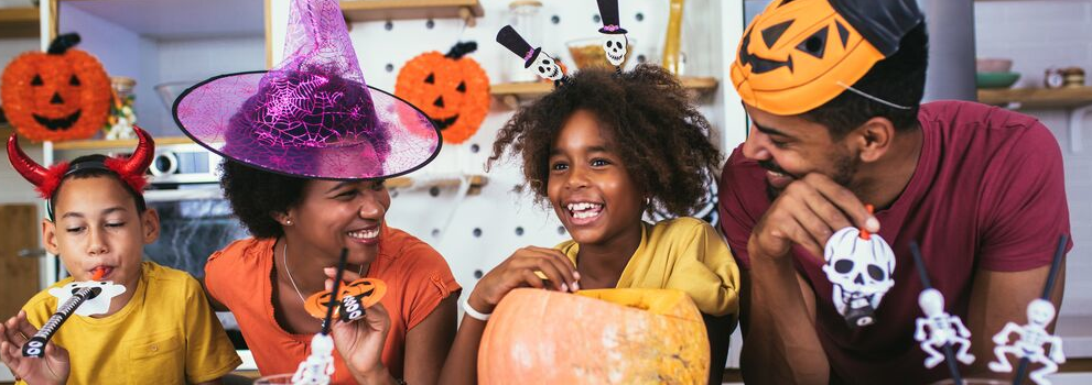 The family is preparing for Halloween