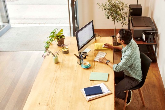 Customer using a computer