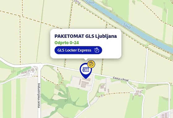 Zemljevid ekspres dostavnega Paketomata